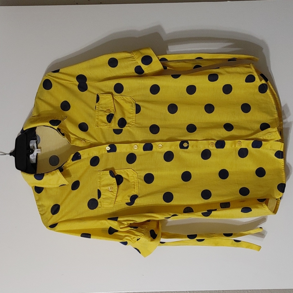 Short Sleeve Polka Dot Button Down